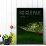 plakat ryba szczupak, plakat wędkarski ryba na ścianę do pokoju