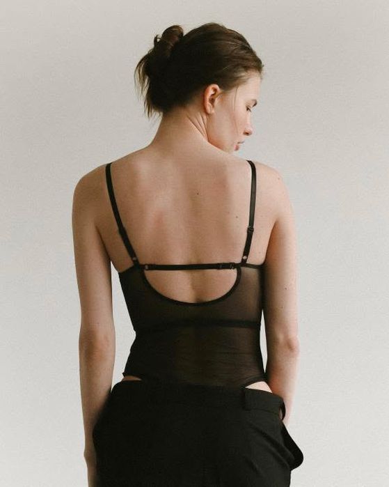 Боди из сетки черного цвета, укр.бренд