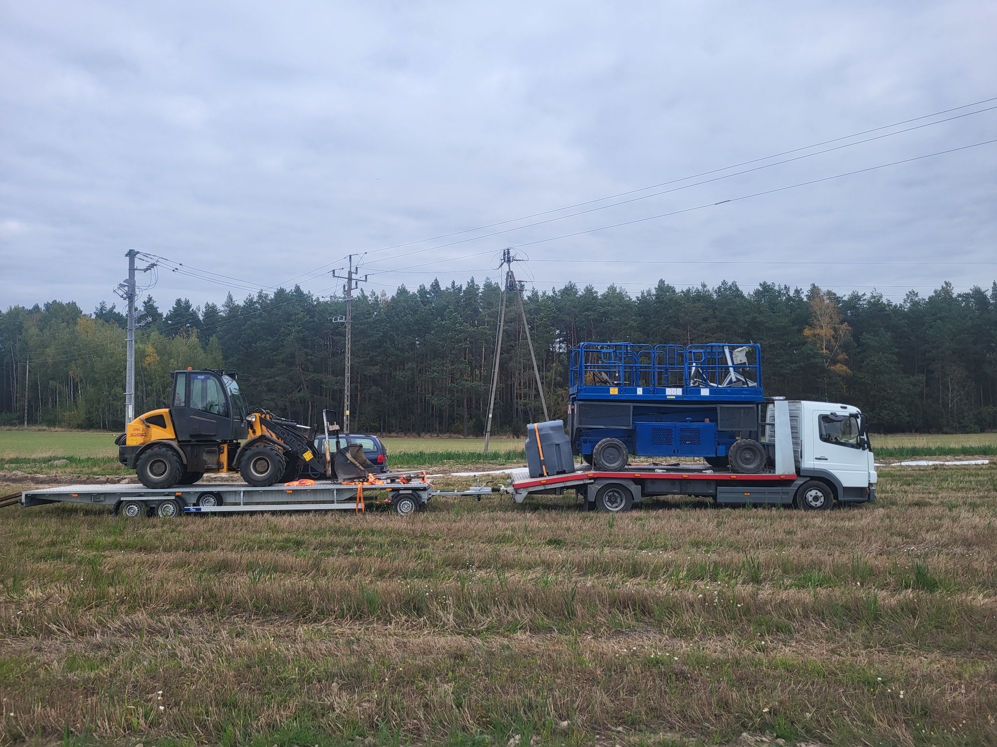 pomoc drogowa, Transport maszyn pojazdów ciągników do 10 ton