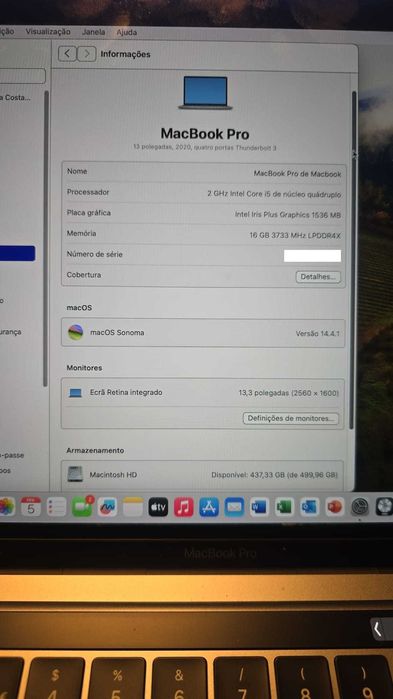 Apple MacBook Pro Intel Core i5/16Gb/512GB SSD/13.3" Cinzento Sideral