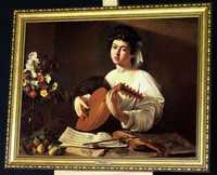 Caravaggio Lute player quadro repro. em tela