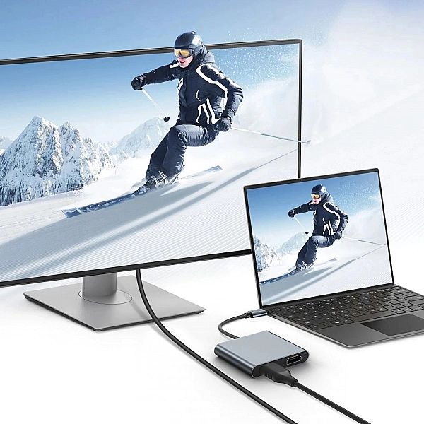 Tech-Protect Hb08 Hub Adapter 4In1 Type-C + Usb2.0 + 2 X Hdmi 4K 60Hz