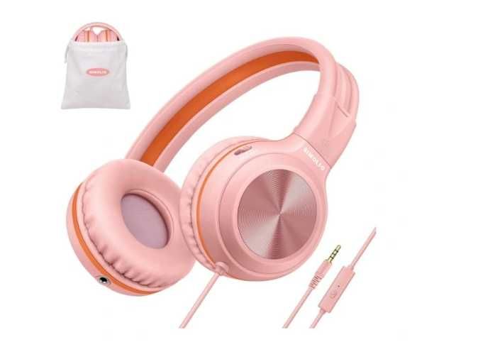 Słuchawki przewodowe z mikrofonem i regulacją głośności -ZIELONE