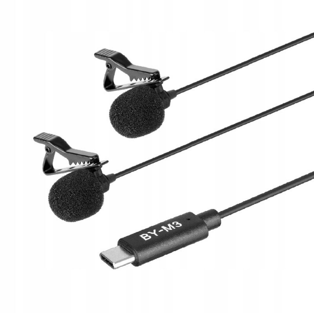 Boya BY-M3D - mikrofon krawatowy ze złączem USB-C , dwa miktorony