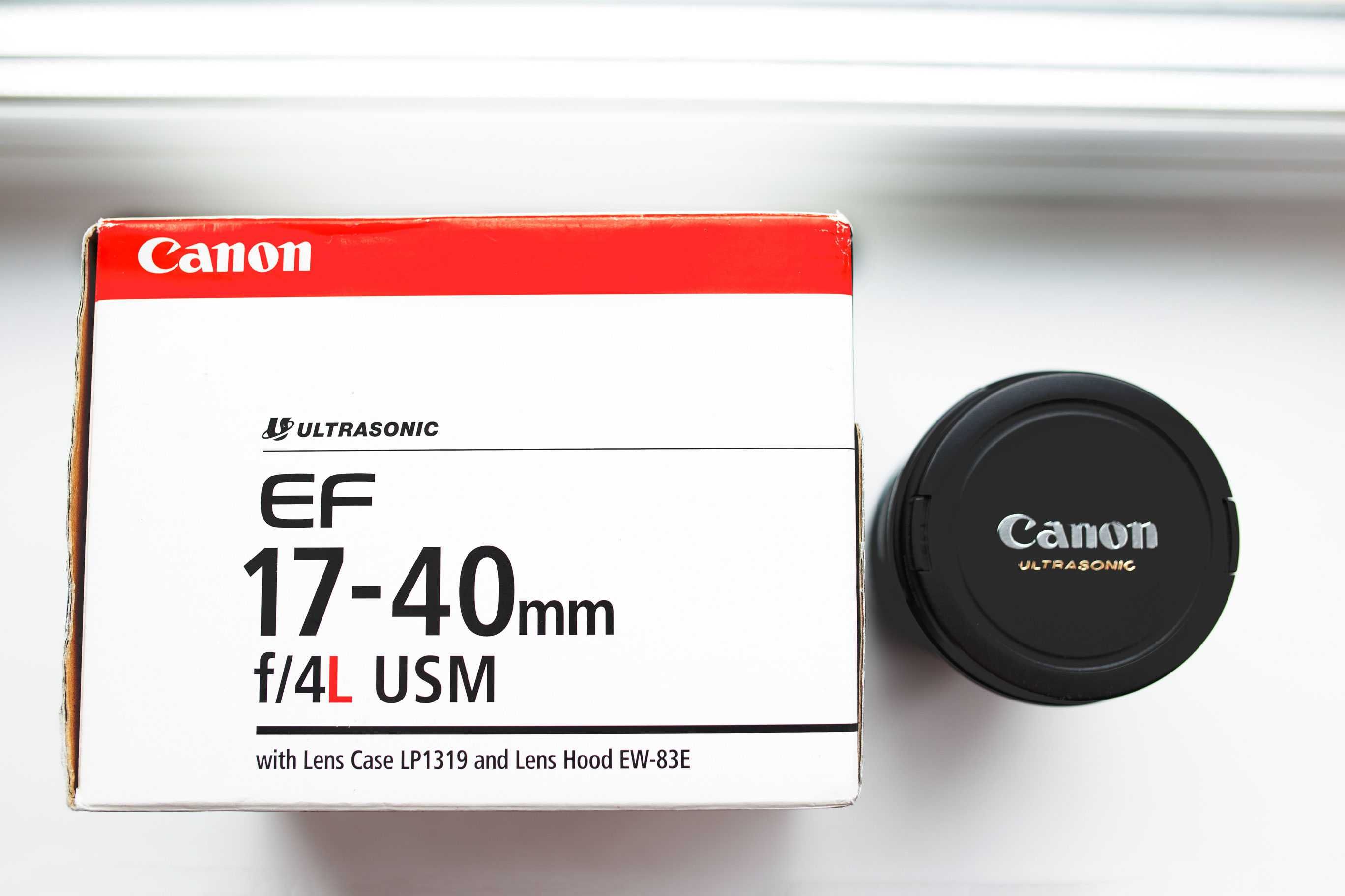 Canon EF 17-40mm f/4L USM полный комплект + светофильтр