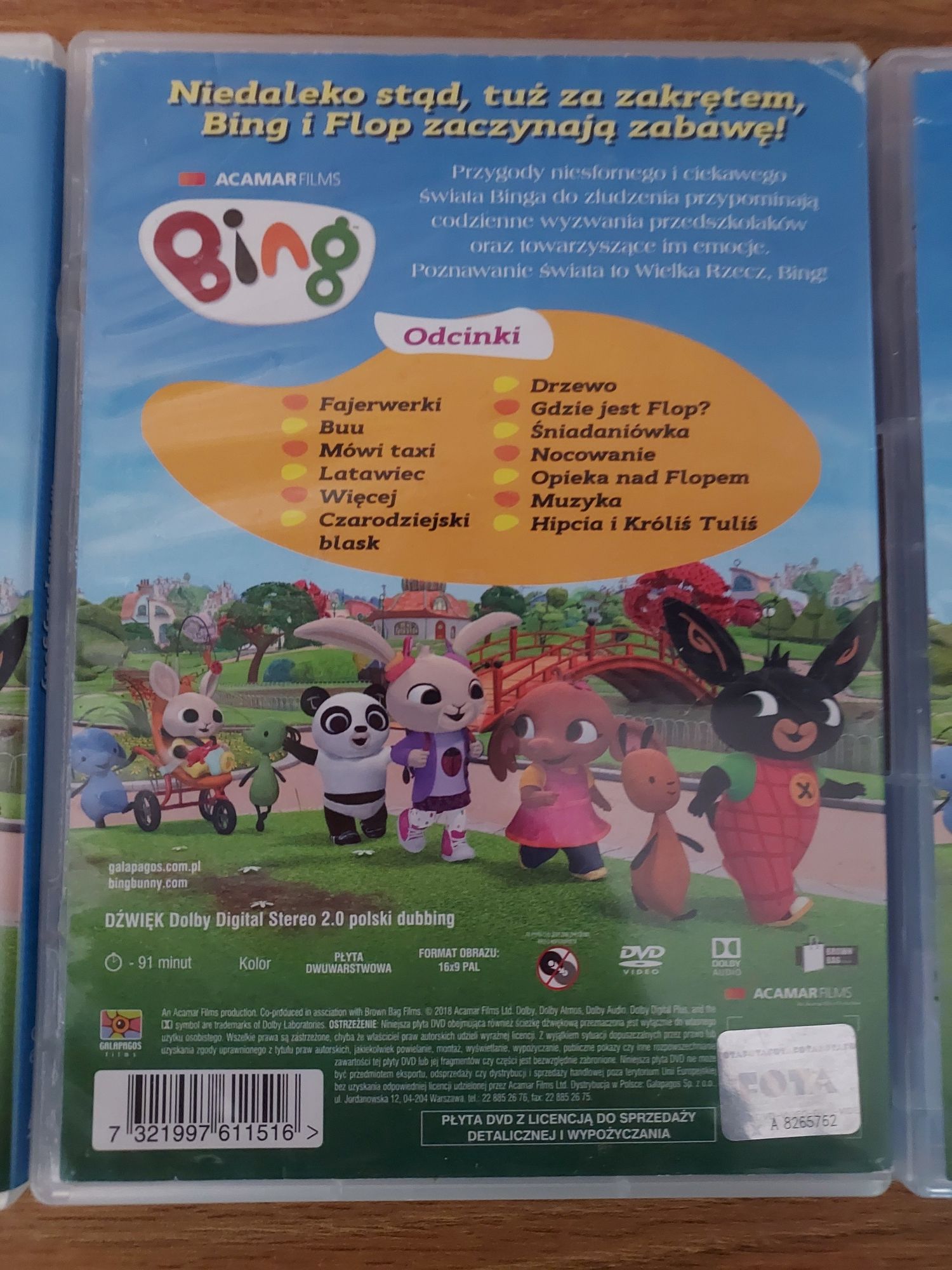 Bing bajka dla dzieci DVD Hustawka,Fajerwerki, Opowiadanie na dobranoc