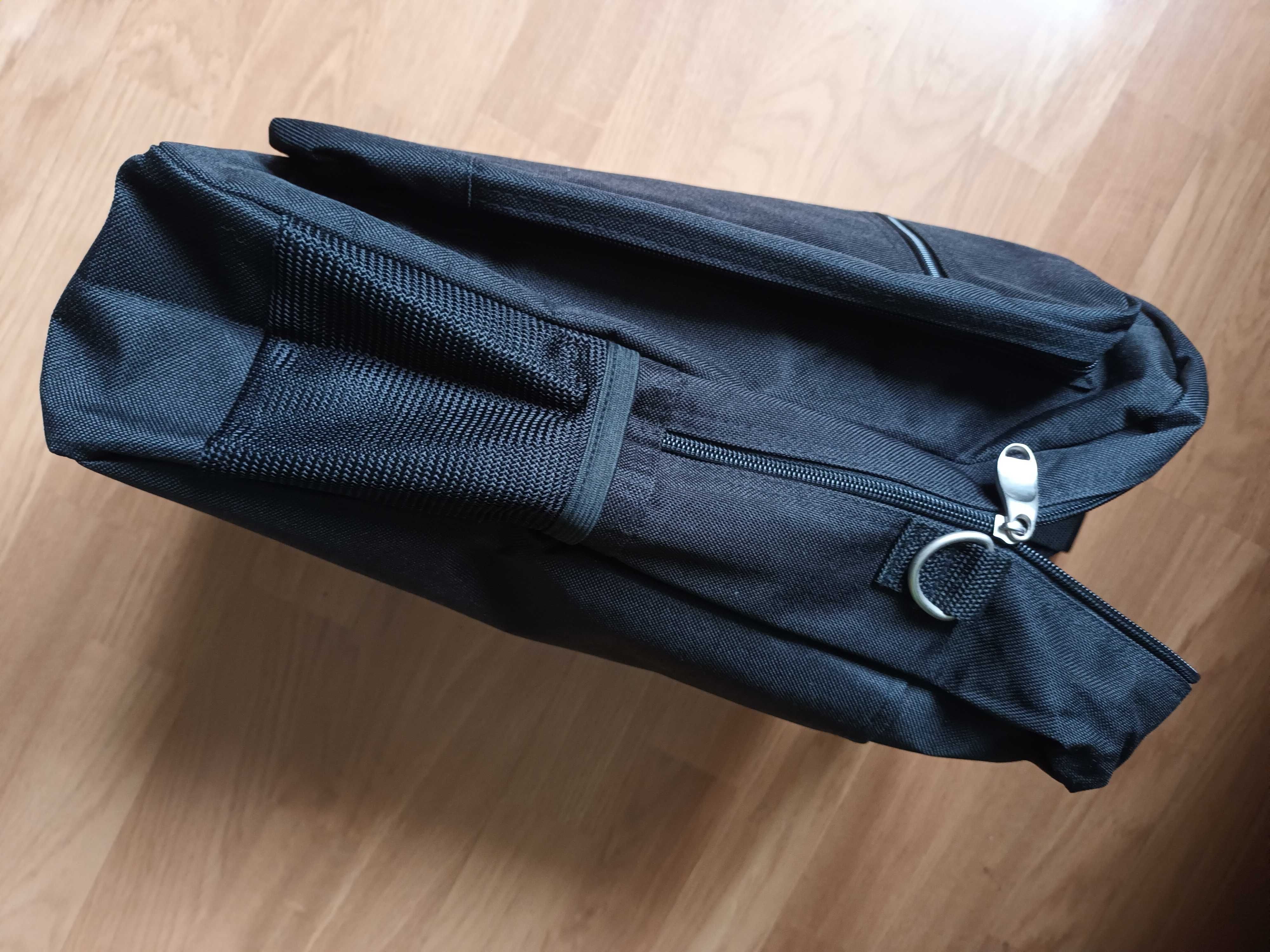 Torba męska, czarna, uchwyt do ręki i pasek na ramię