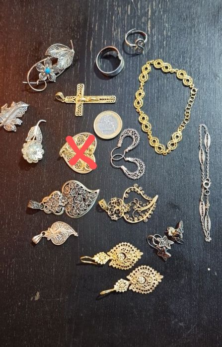 Joias vintage em filigrana Portuguesa prata.