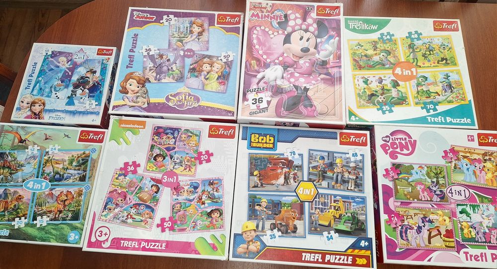 Duży zestaw puzzli dla dzieci  19 pudełek