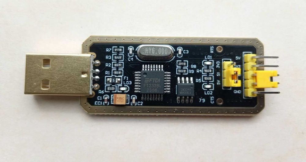 USB 2.0 - UART преобразователь интерфейса FTDI232BL питание 3 - 5 В
