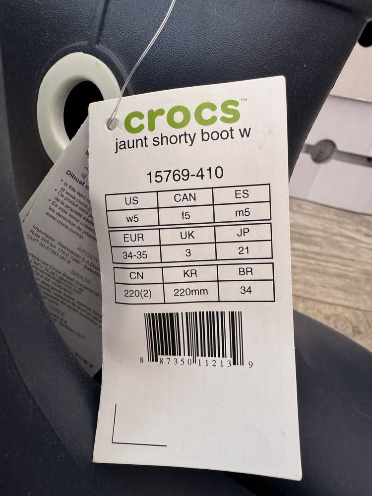 Жіночі резинові чобітки гумові crocs w5 34-35 на ногу 21 см