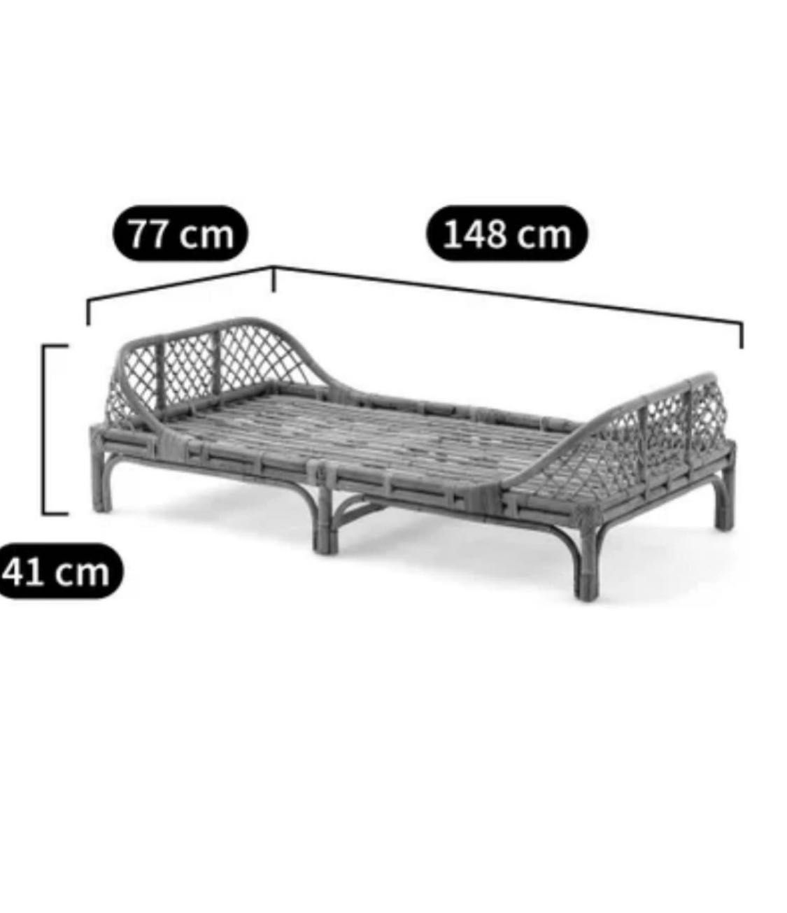 Cama rattan criança