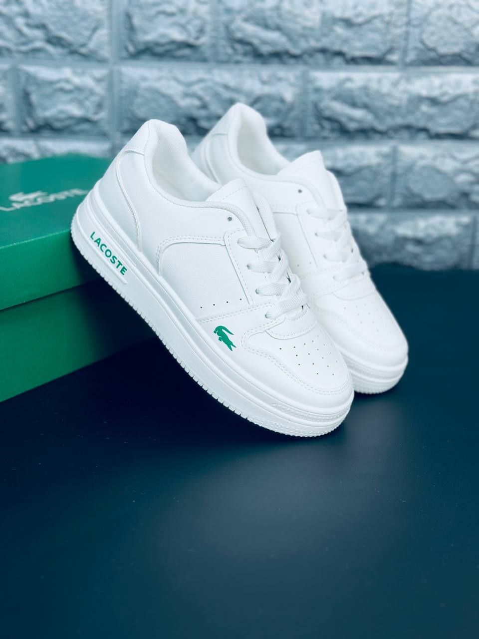 Женские кросовки лакоста белые летние стильные удобные Lacoste