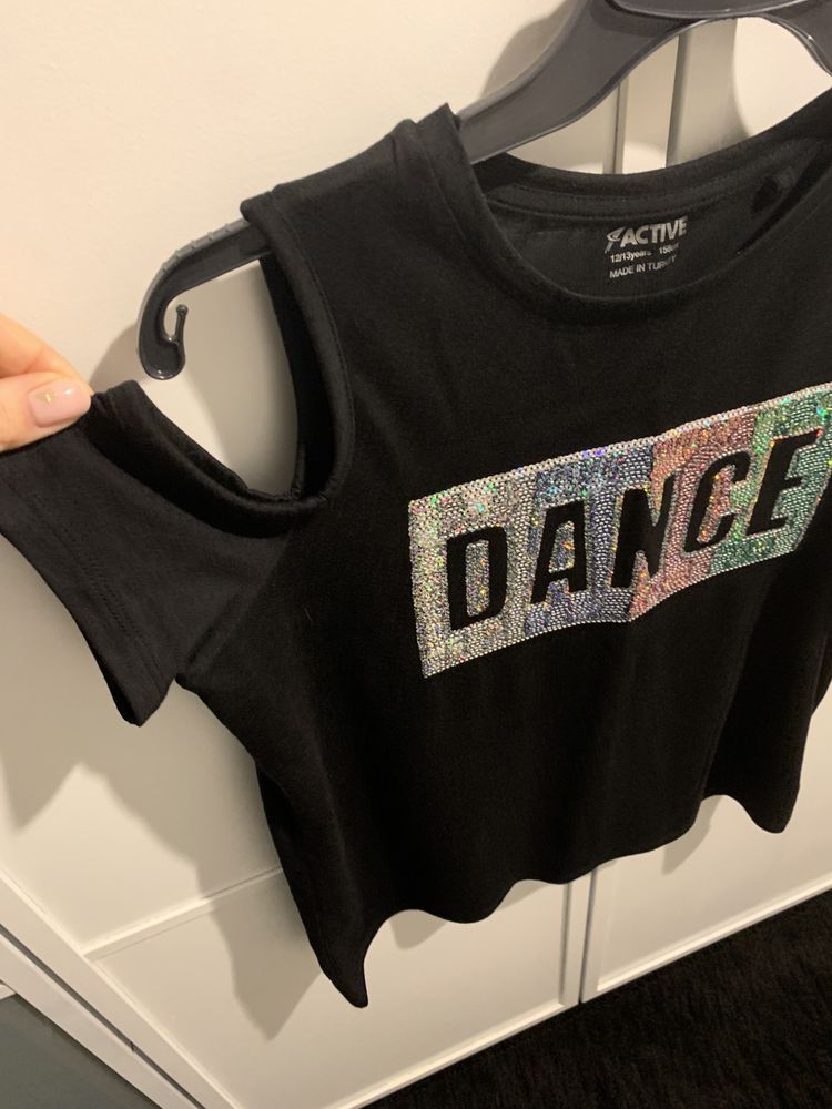 Czarny T-Shirt 158 Primark dance