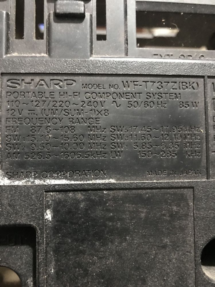 Магнітофони SHARP gf-800z(d),wf-t737z(bk)