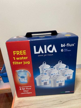 упаковка з 6 фільтрів Laica bi-flux + 1 подарунковий глечик