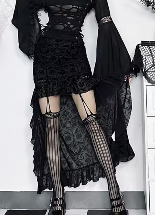 Спідниця mulllet skirt goth гранж dark academia