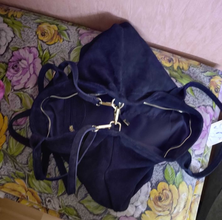 Шикарна сумка з натуральної замші італійського виробництва Vera Pelle