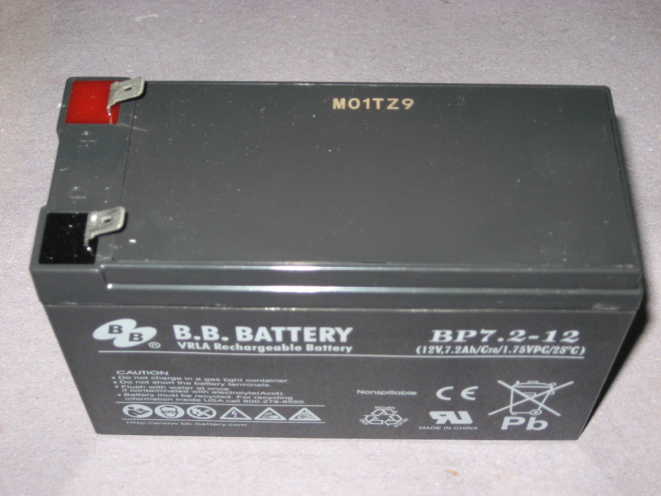 Акумулятор BB Battery ВP 7,2-12 (12В 7,2Аг),HR 9-12 FR (12B 9Аг)