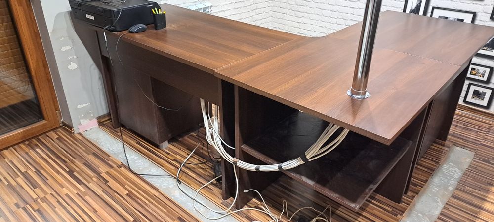 Biurko narożne rogowe z kontenerami 192x155x78