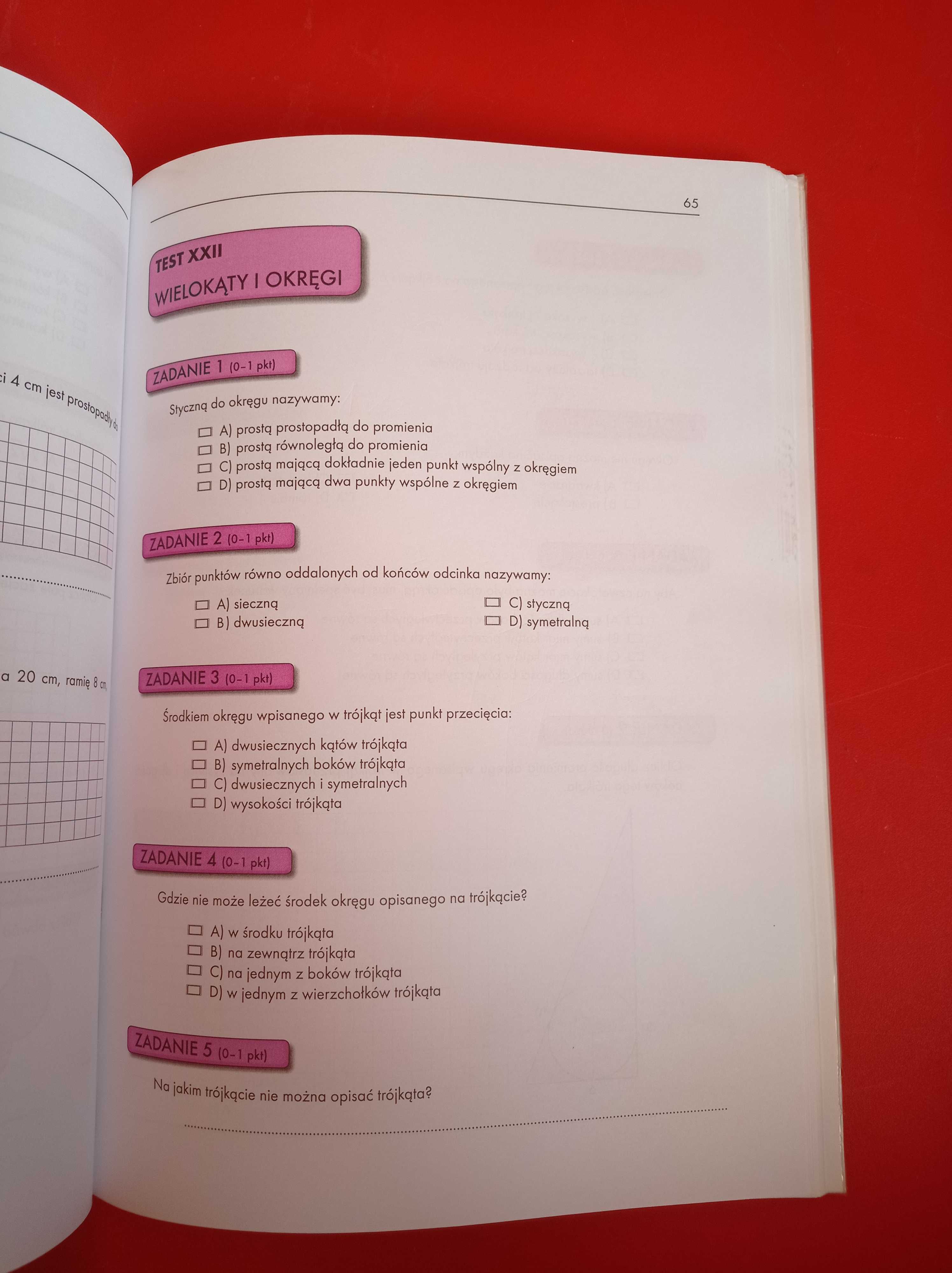 Matematyka II, Testy dla gimnazjalistów Kowalińska