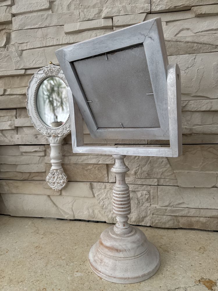 Lustro lusterko Vintage drewno Boho 3 szt