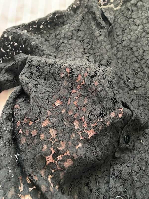 Czarna koronkowa rozpinana bluzka Sommermann L/XL 40/42