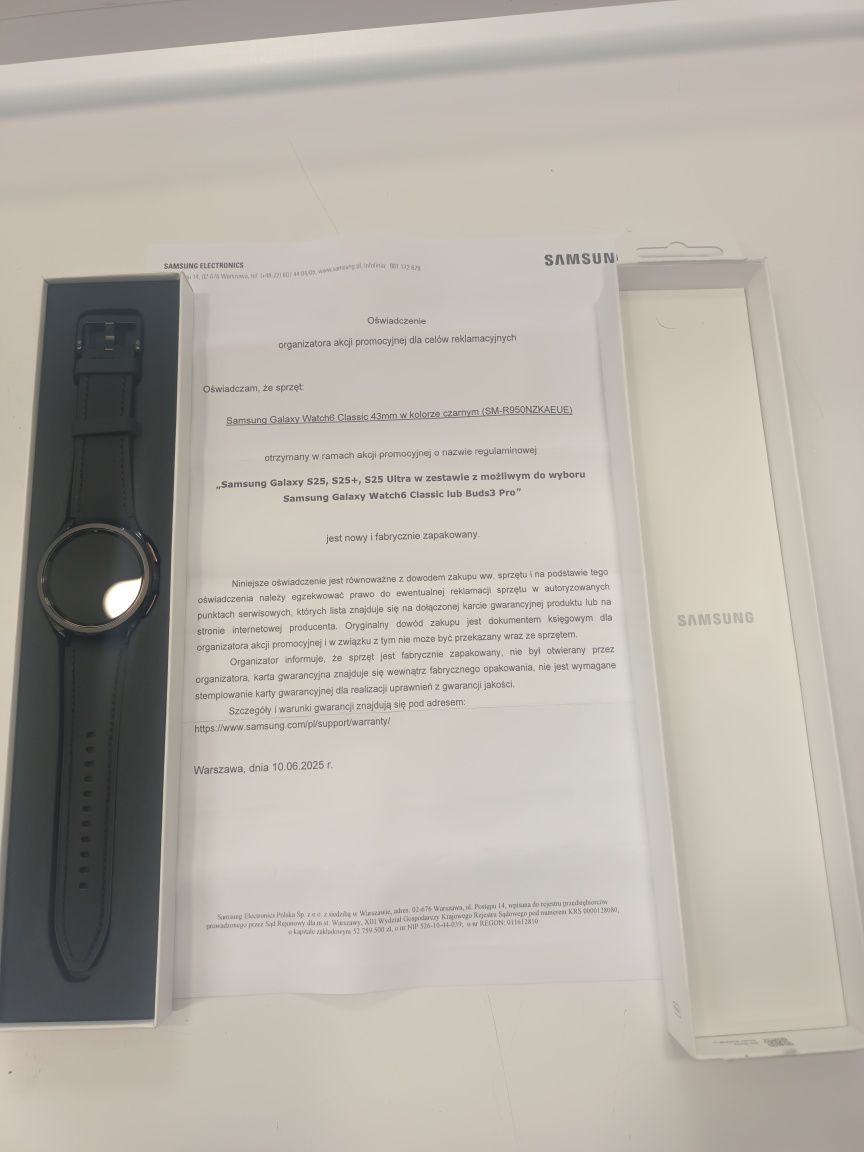 NOWY Zegarek Galaxy Watch6 Classic NOWY 43mm gw2027-05 MKomis Madej Sc