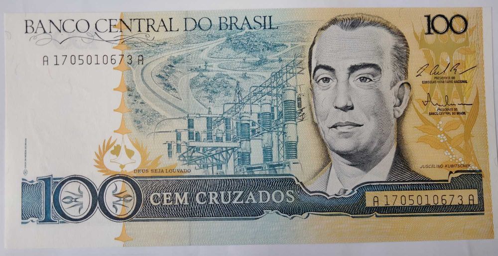 Set de 3 Notas Novas Circuladas no  Brasil  Continente Sul Americano