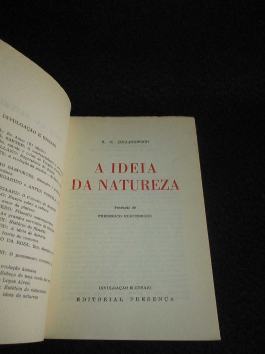 Livro A Ideia da Natureza R. G. Collingwood