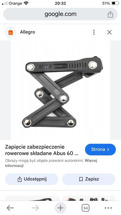 Zabezpieczenie rowerowe blokada Abus