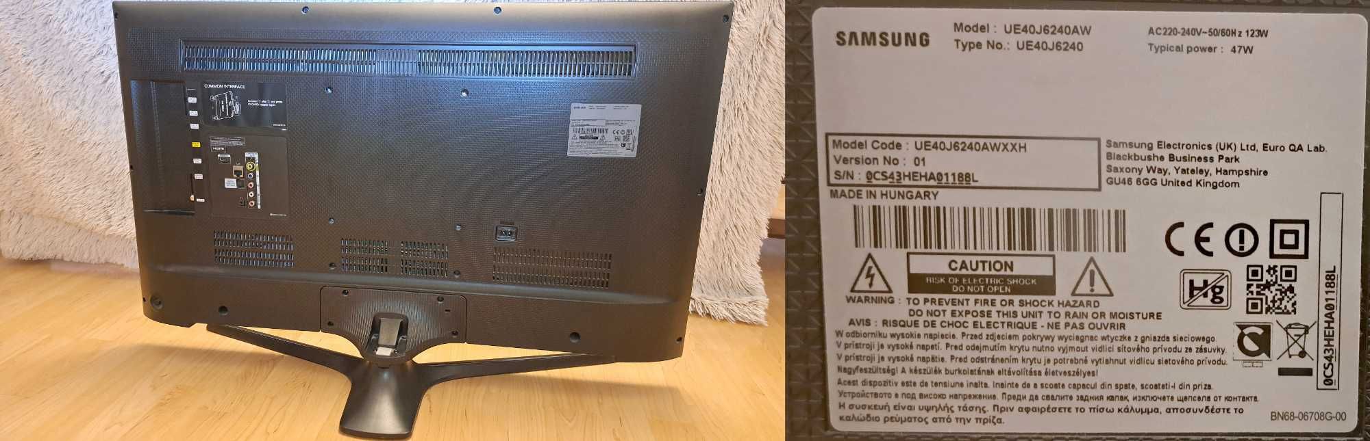 TV Samsung UE40J6240AW - uszkodzona matryca