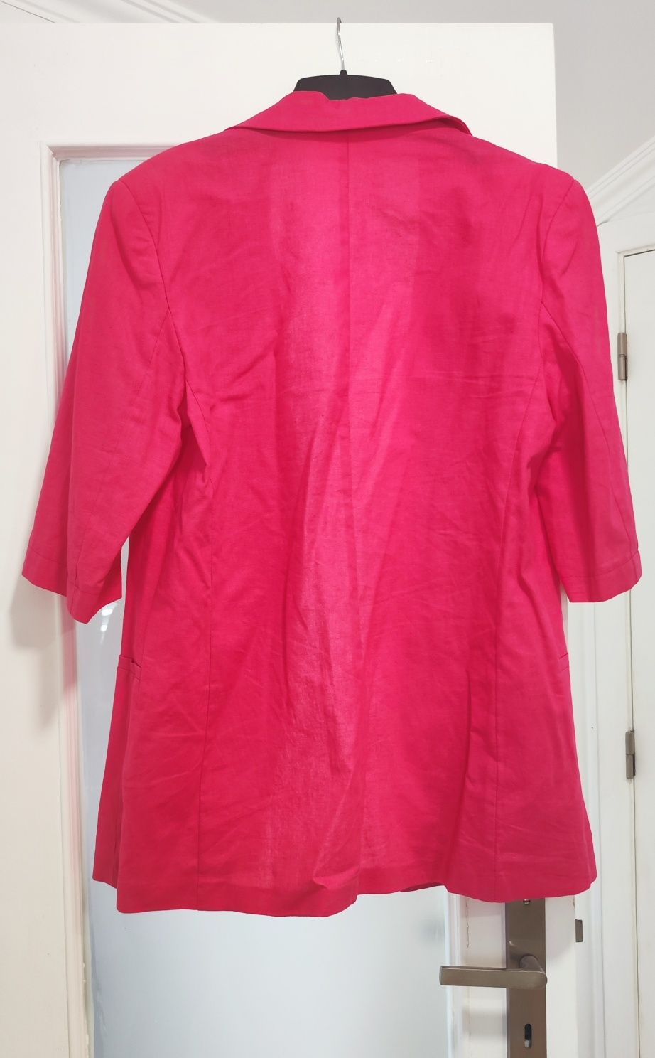 Blazer linho rosa fucsia