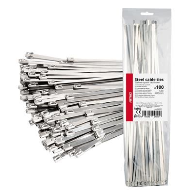 Opaski zaciskowe metalowe nierdz 4.6x400mm 100 szt