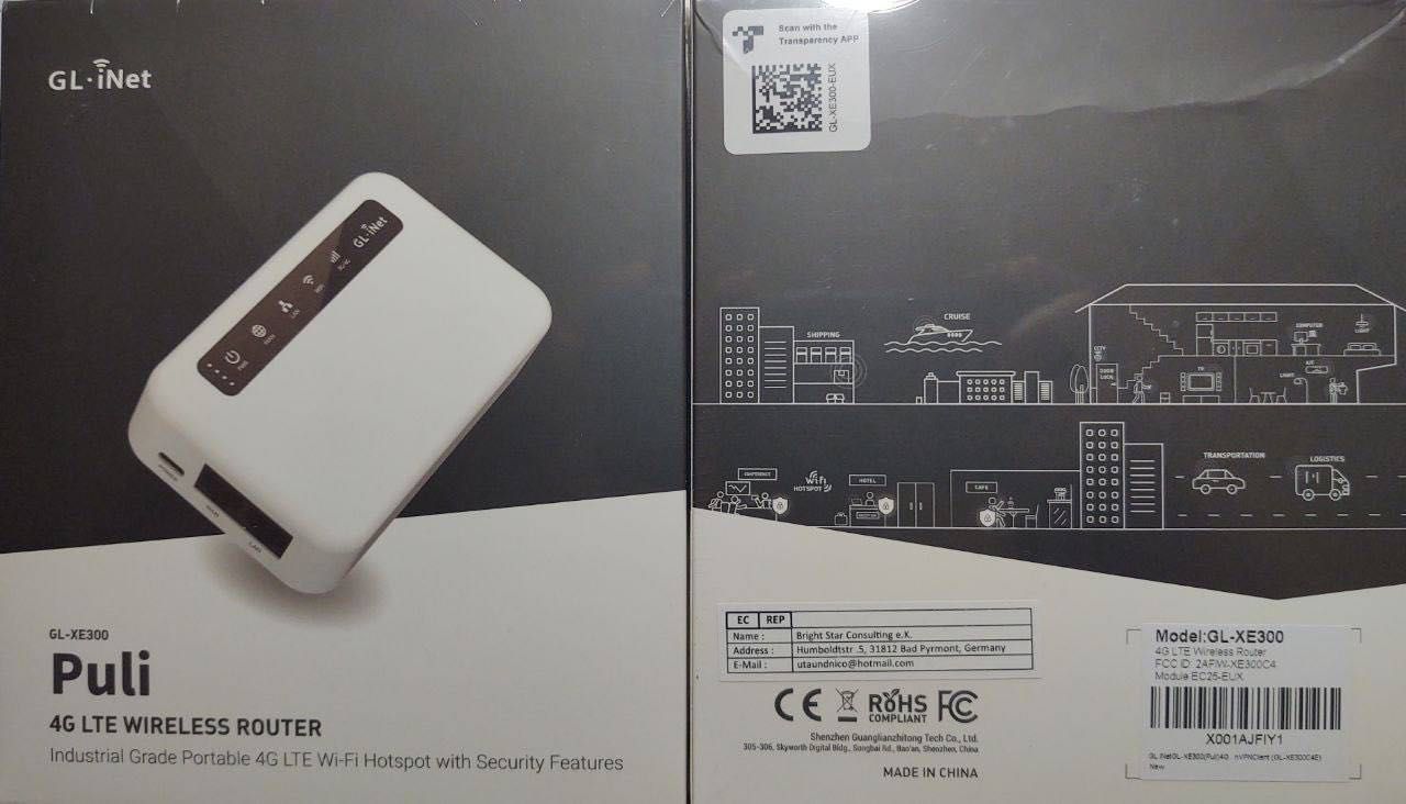 Мобильный 4G LTE WiFi роутер GL-iNet Puli (GL-XE300) с VPN, WireGuard