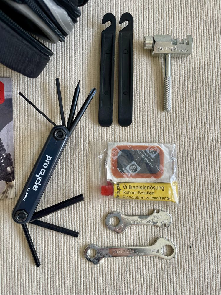 Bolsa de slim bicicleta c/ ferramentas reparação