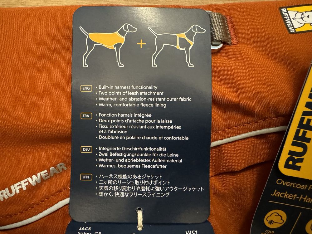 Ruffwear overcoat fuse kurtko szelki z polarem dla psa