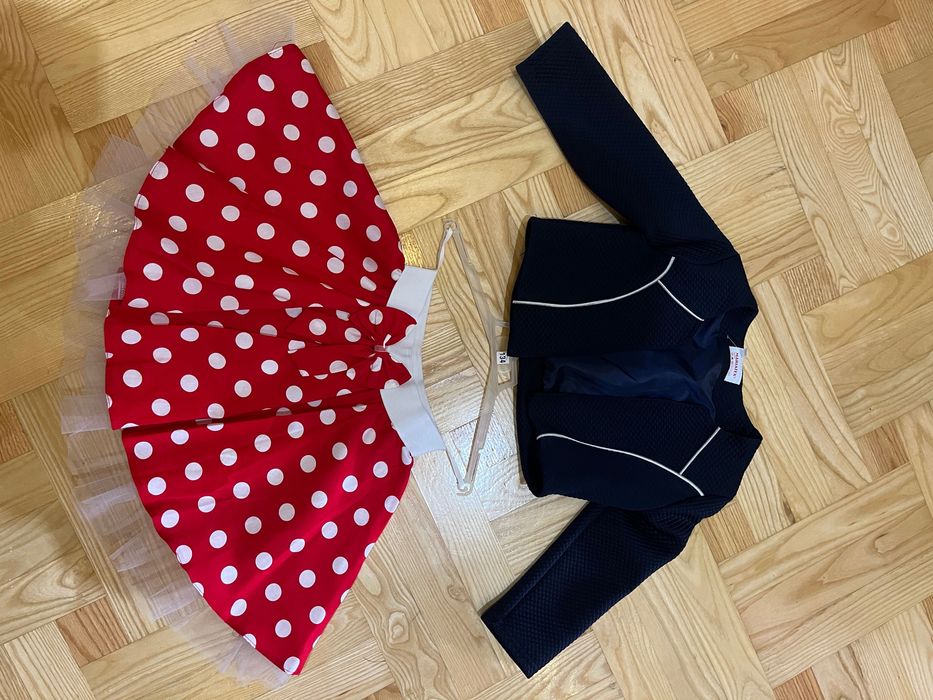 Nowy zestaw bolerko ze spódniczką 134