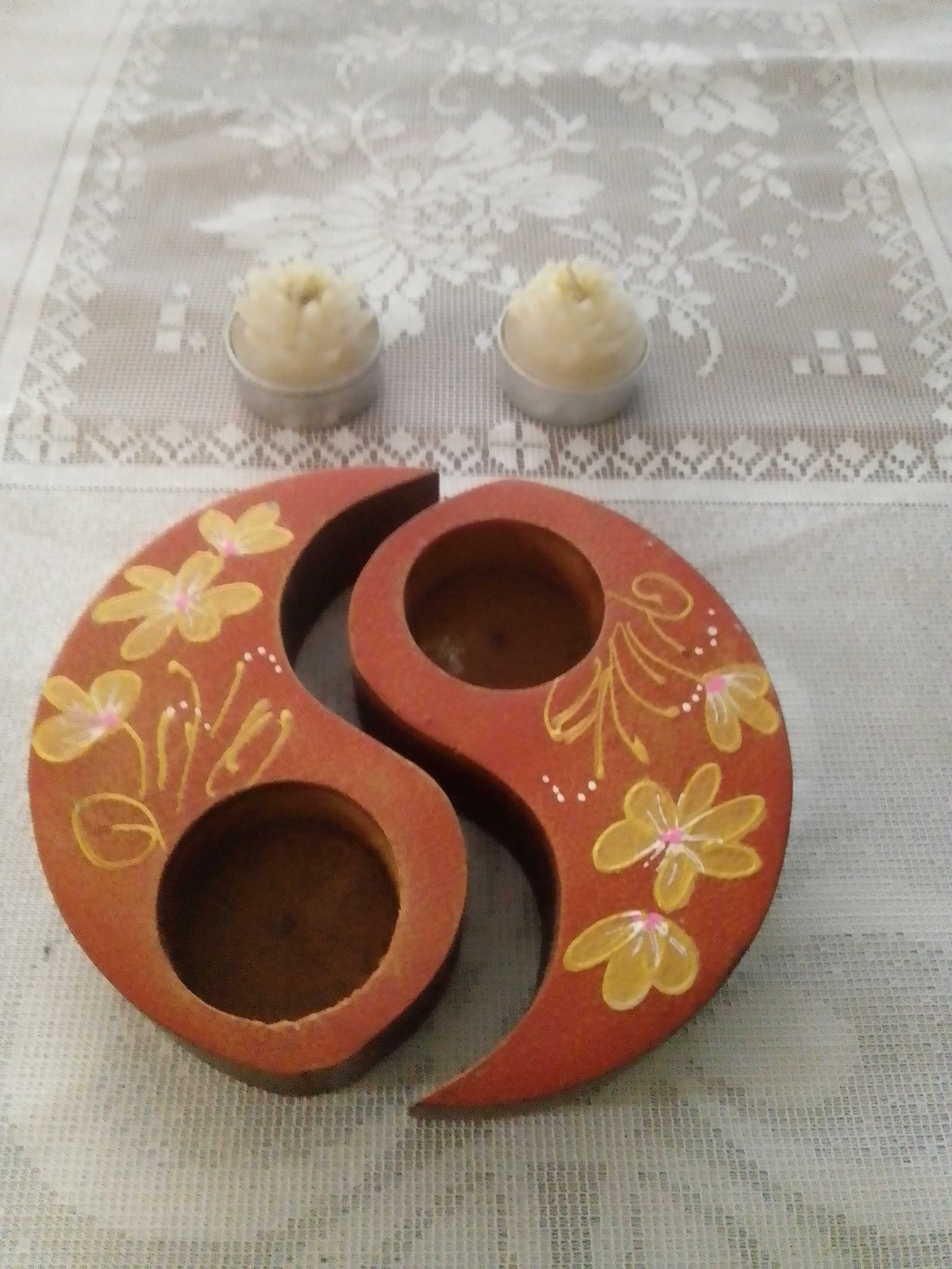 Porta velas ying & yang