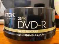 DVD-R TDK 4.7GB 16X inkjet printable Pack 25