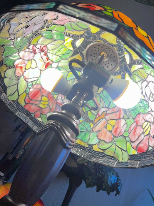 Lampa stołowa witrażowa w stylu Tiffany - 60 cm oryginalny stan