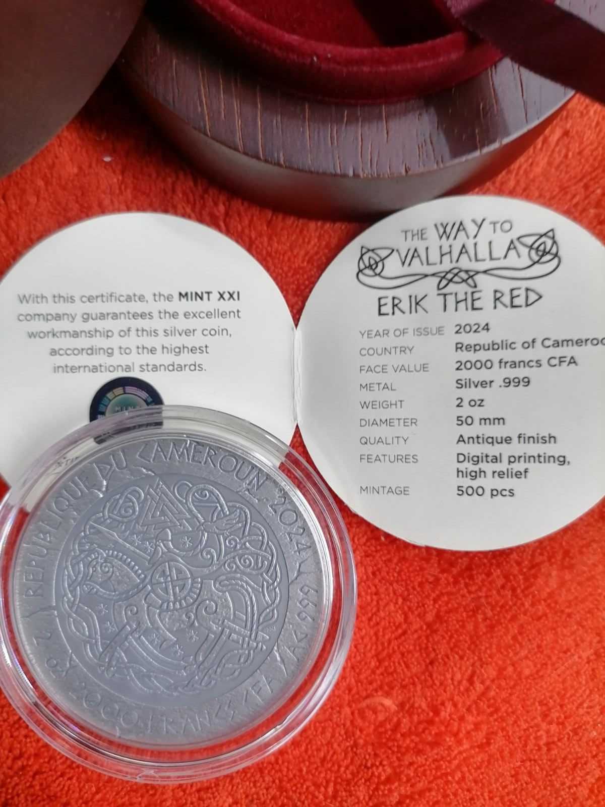 вікінг Ерік Рудий Erik the Red срібло 2 унції
