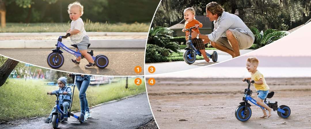 Rowerek 7 w 1  trójkołowy, biegowy Toddler Tricycle Besrey z rączką