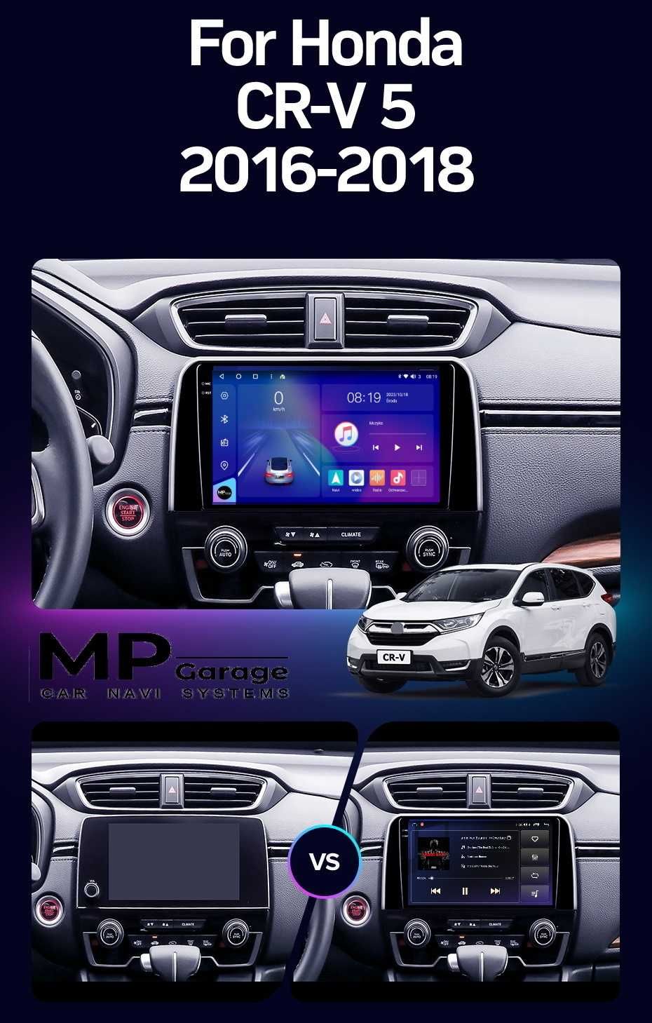 Radio Nawigacja Honda CRV 5 Android 11 CarPlay/AA Qled Montaż Gw.