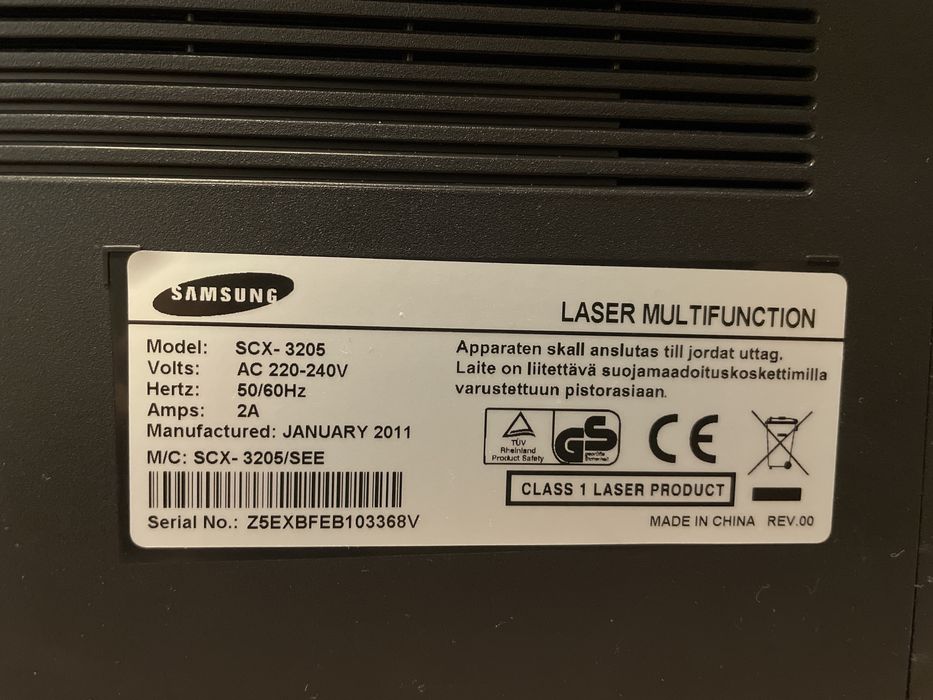 Samsung scx-3205  drukarka laserowa, nie dziala skaner.