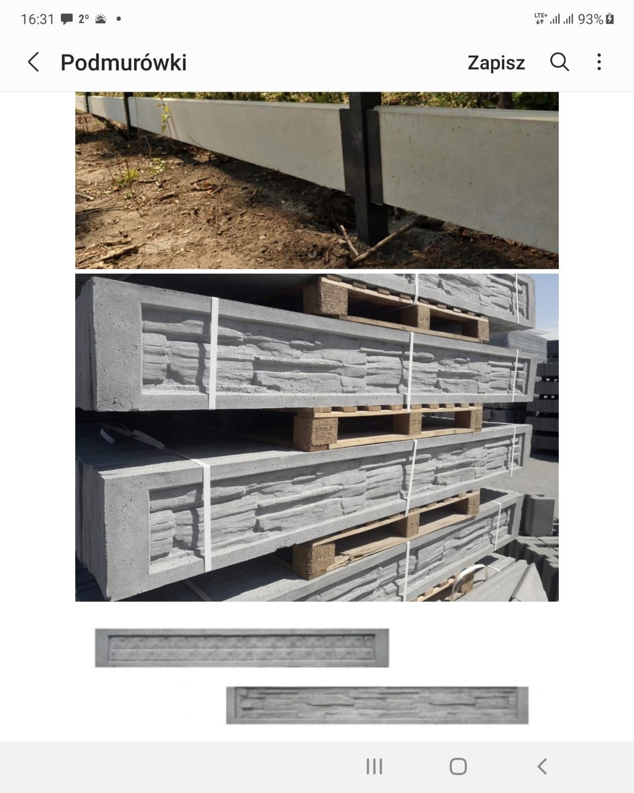 Podmurówka betonowa 250/25/5 PRODUCENT