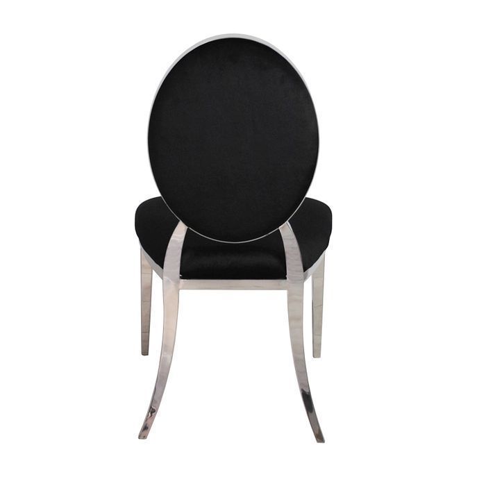 Krzesło Ludwik glamour Black nowoczesne krzesła pikowane kryształkami