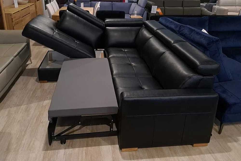 Narożnik Ergo z funkcją spania pojemn skórzany Etap sofa Promocja 20%