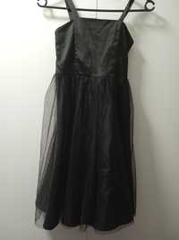Sukienka dziewczęca czarna tiulowa na podszewce 140