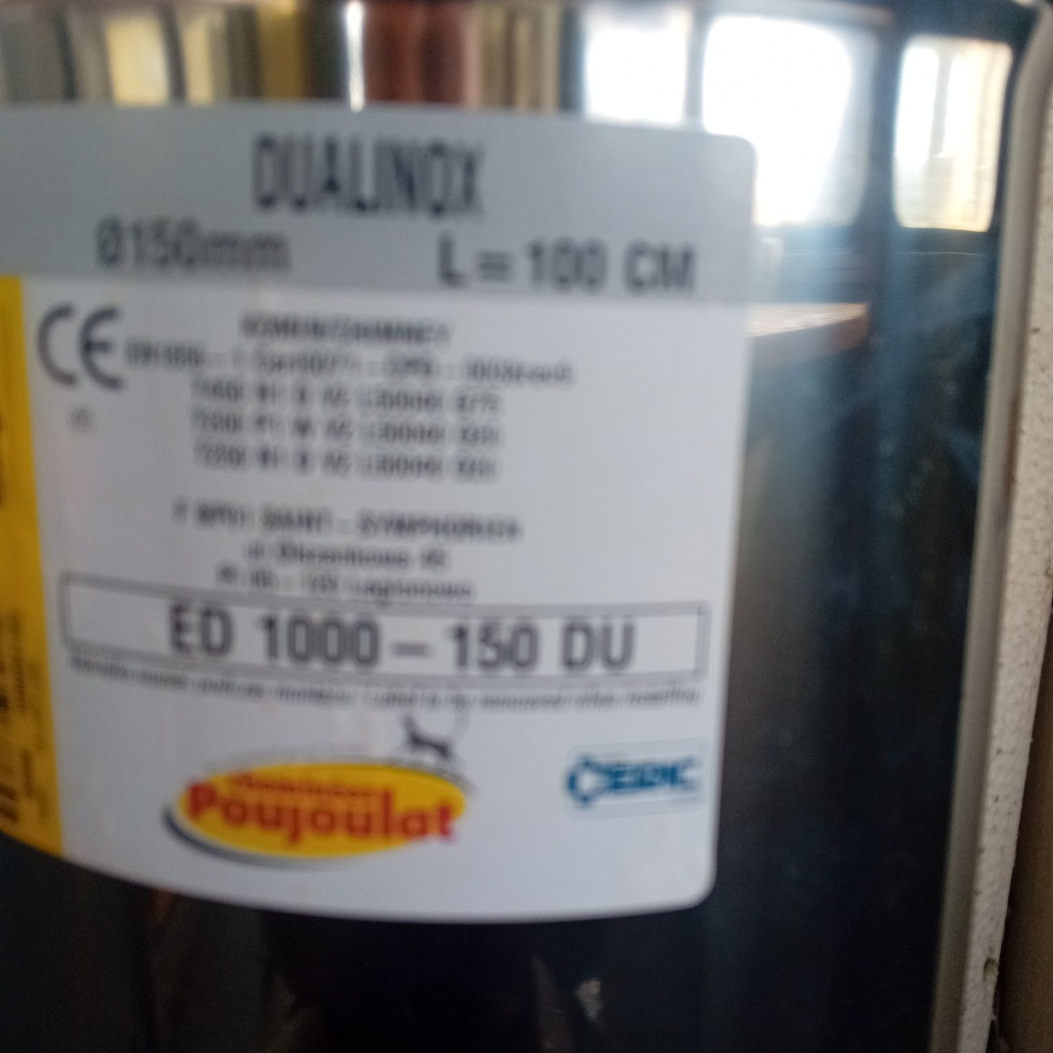 Komin zewnętrzny izolowany Dualinox fi 150